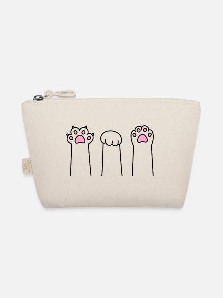 Schere Stein Papier Katze Pfote Spiel Katzenpfoten - Bio-Täschchen - Natur