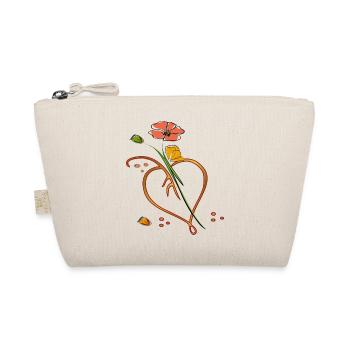 Flowers, flower with leaf in the shape of a heart - Organic Pouch - nature - Front