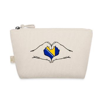 Bosnien Flagge Herzform - Bio-Täschchen - Natur - Vorne