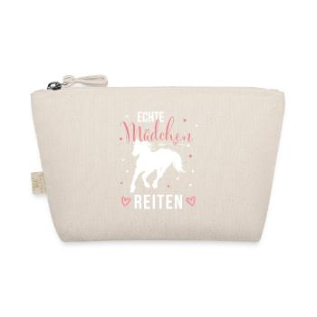 Echte Mädchen Reiten Pferde Mädchen - Bio-Täschchen - Natur - Vorne