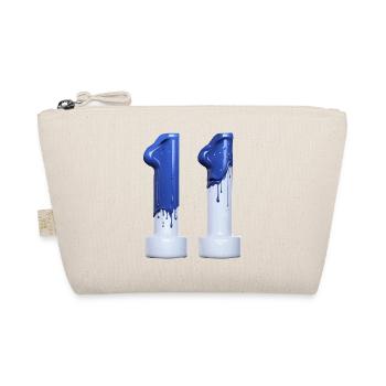 NR. 11 NUMMER 11 BLAU WEIß 11. GEBURTSTAG - Bio-Täschchen - Natur - Vorne