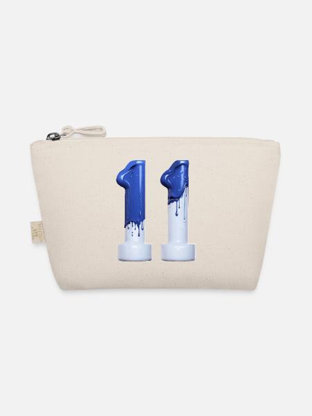 NR. 11 NUMMER 11 BLAU WEIß 11. GEBURTSTAG - Bio-Täschchen - Natur