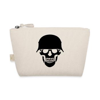 Skull helmet / Skull beads - Organic Pouch - nature - Front