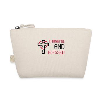 Dankbar und Gesegnet Kreuz Symbol Geschenk - Bio-Täschchen - Natur - Vorne