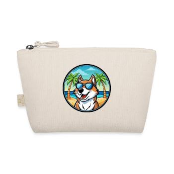 Sibirische Trikolore Hunderasse Cartoon Beach - Bio-Täschchen - Natur - Vorne
