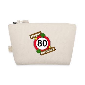 80th Birthday , Happy Birthday 80 (25) - Organic Pouch - nature - Front