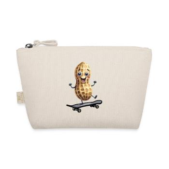 Peanut Peanuts Skater Skate Skateboard Kids - Organic Pouch - nature - Front