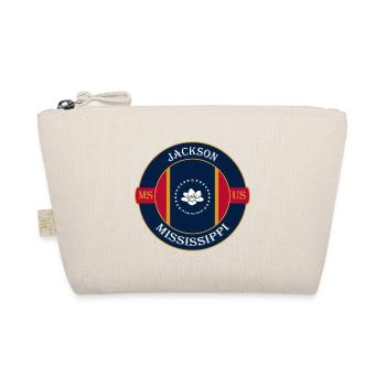 Jackson Mississippi Flagge USA Reise Souvenir Abzeichen - Bio-Täschchen - Natur - Vorne