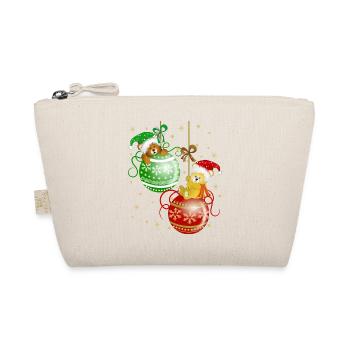 Bärchen auf Weihnachtskugeln Bär Weihnachtsdeko - Bio-Täschchen - Natur - Vorne