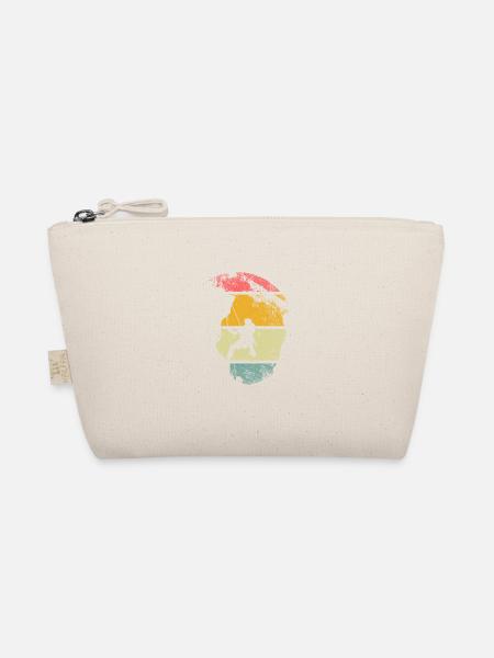 Abseilen Felsklettern Felskletterer Retro Vintage - Bio-Täschchen - Natur