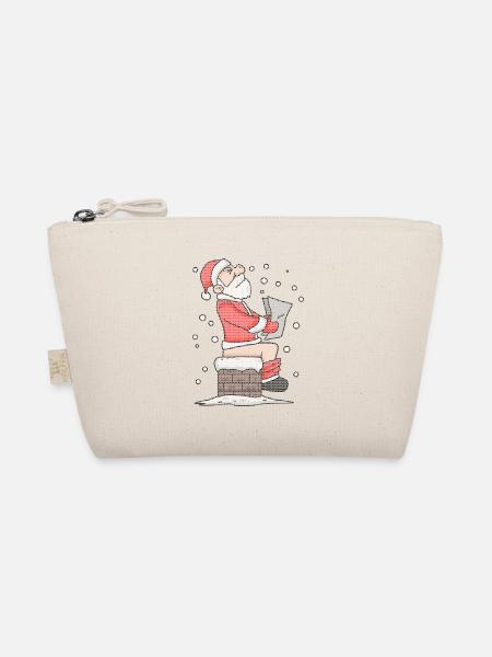 Père Noël assis sur la cheminée drôle - Trousse biologique - nature