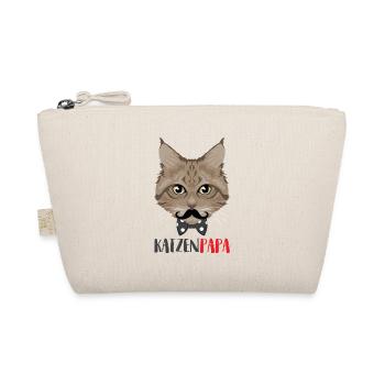Katzenpapa - Katze mit Schnurrbart und Fliege - Bio-Täschchen - Natur - Vorne