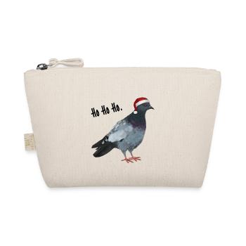Ho Ho Ho - Taube mit Weihnachtsmütze - Bio-Täschchen - Natur - Vorne