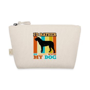 Cao De Castro Laboreiro Hund Silhouette Retro Sonne - Bio-Täschchen - Natur - Vorne