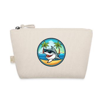 Shark Funny Cartoon Summer Beach Sunglasses Cool - Organic Pouch - nature - Front