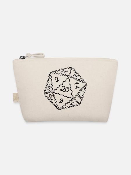 D20 Würfel - Bio-Täschchen - Natur