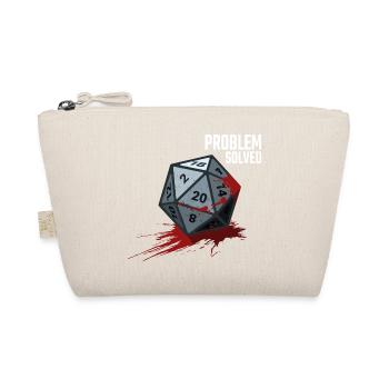 D20 Würfel - Problem solved - Bio-Täschchen - Natur - Vorne