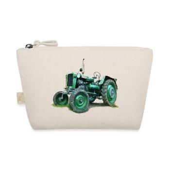 Vintage grüner Traktor, Farmer T-Shirts, Kleidung - Bio-Täschchen - Natur - Vorne