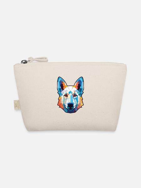 Weißer Schäferhund Rasse Aquarell Illustration - Bio-Täschchen - Natur