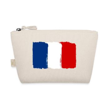 Frankreich Flagge used look - Bio-Täschchen - Natur - Vorne