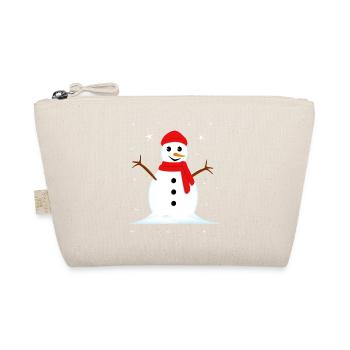 Schneemann Winter Weihnachten - Bio-Täschchen - Natur - Vorne