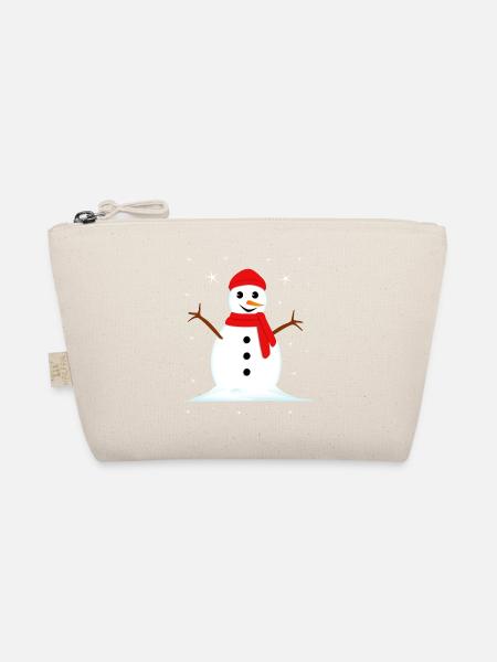 Schneemann Winter Weihnachten - Bio-Täschchen - Natur