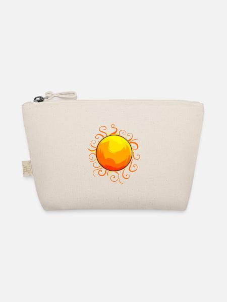 Goldene Sonne Ornament Boho Ranken - Bio-Täschchen - Natur