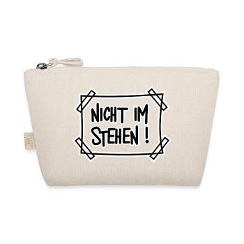 Nicht im stehen Schild lustig WC Klo Toilette - Bio-Täschchen - Natur - Vorne