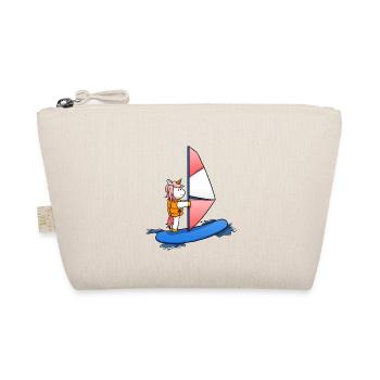 Windsurfen Einhorn Windsurf Windsurfer - Bio-Täschchen - Natur - Vorne