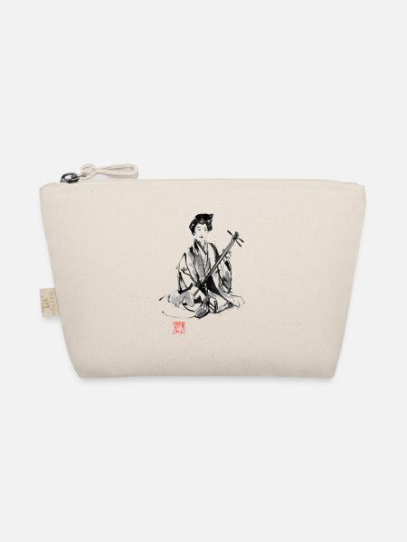 Japaner spielen Shamisen - Bio-Täschchen - Natur