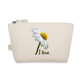 Margeriten I love weiße Blume Margerite - Bio-Täschchen - Natur - Vorne