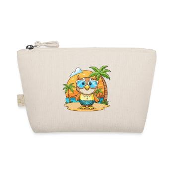 Owl Funny Cartoon Summer Beach Sunglasses - Organic Pouch - nature - Front