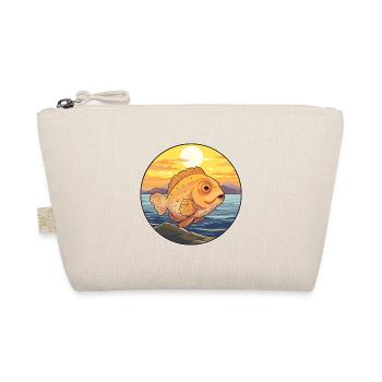 Flunder Fisch Buntes Aquarell Cartoon Kawaii - Bio-Täschchen - Natur - Vorne