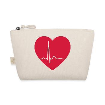 Herzschlag-EKG-Linie Medizinischer Pulswellen-Ikon-Vektor - Bio-Täschchen - Natur - Vorne