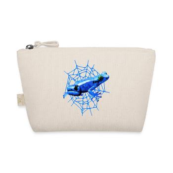 Pfeilgiftfrosch mit Spinnennetz, blauer Frosch - Bio-Täschchen - Natur - Vorne