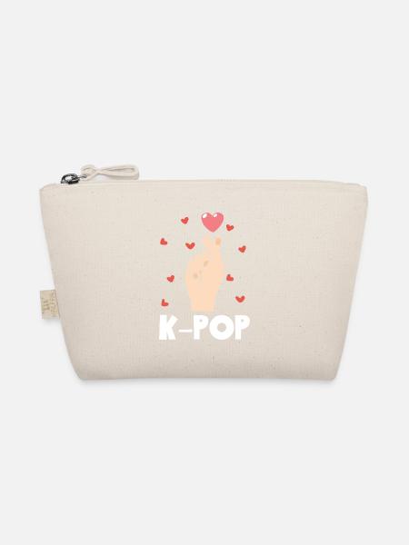 K-Pop Kpop Ich Liebe K-Pop Herz - Bio-Täschchen - Natur