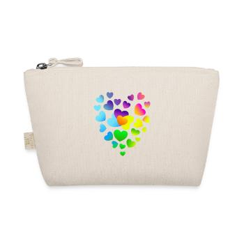 Herz Herzen bunte Herzen - Bio-Täschchen - Natur - Vorne