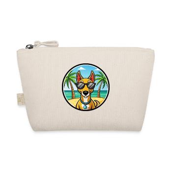Russischer Harlekin Hund Rasse Cartoon Strand - Bio-Täschchen - Natur - Vorne