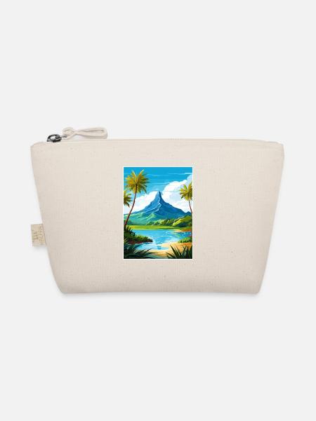 Bora Französisch-Polynesien Vintage Reiseposter - Bio-Täschchen - Natur
