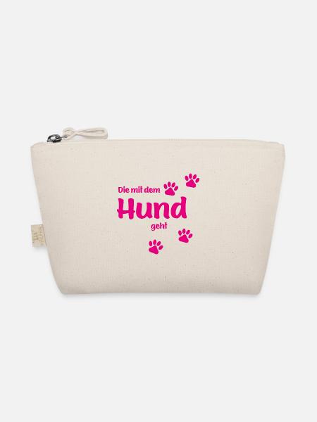 Die Mit Dem Hund Geht - Pink Edition Hundefan.Shop - Bio-Täschchen - Natur