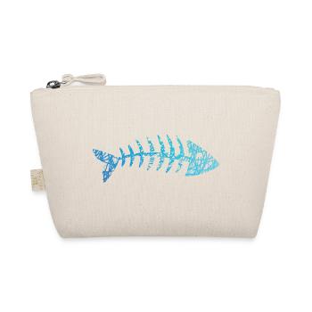 Fisch Gräten Fischskelett Fischgräten Kritzelei - Bio-Täschchen - Natur - Vorne