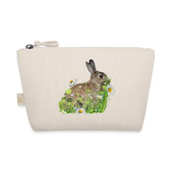 Hase weiße Blumen - Bio-Täschchen - Natur - Vorne