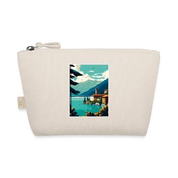 Comer See Italien Dekoration Vintage Reiseposter - Bio-Täschchen - Natur - Vorne