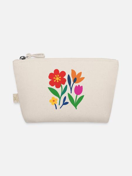Pop Flowers – bunt & stilisiert - Bio-Täschchen - Natur