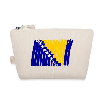 Bosnien Flag Flagge painted gemalt Star Sterne - Bio-Täschchen - Natur - Vorne
