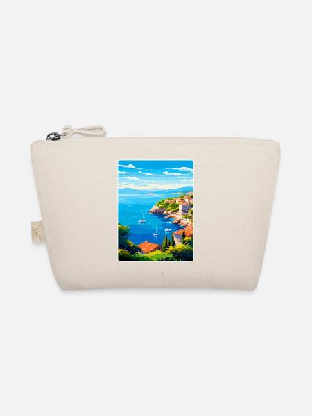 Côte d Azur Frankreich Vintage Reiseplakat Souvenir - Bio-Täschchen - Natur