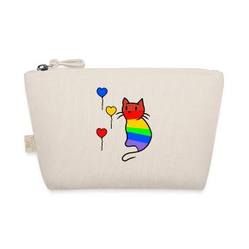 Katze Katzen Kitten LGBT Regenbogenfahne Liebe - Bio-Täschchen - Natur - Vorne