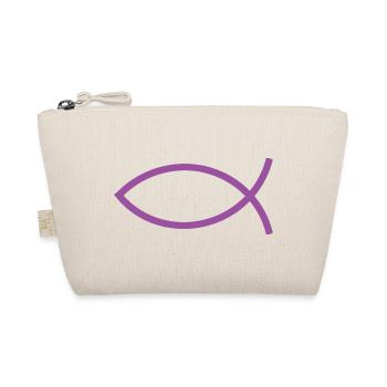  Jesusfisch violett Ichthys Jesus Fisch  - Bio-Täschchen - Natur - Vorne
