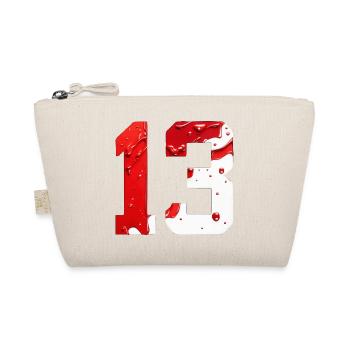 NR. 13 NUMMER 13 ROT WEIß 13. GEBURTSTAG - Bio-Täschchen - Natur - Vorne