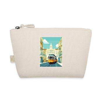 Lissabon Portugal Tram Vintage Reiseposter WPA Kunst - Bio-Täschchen - Natur - Vorne